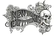 Reverse lettering style tattoo design idea