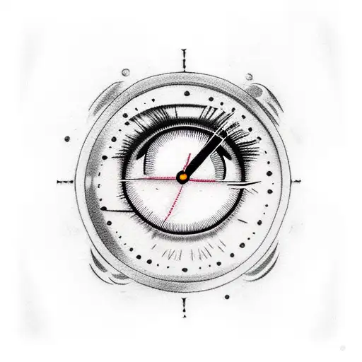 eye with clock tattoo design idea