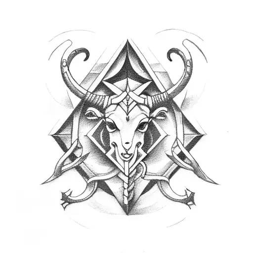 Capricorn symbol , Saturn, emoji knife, small letter r tattoo design idea