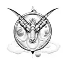 Capricorn symbol , Saturn, emoji knife, small letter r tattoo design idea