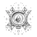 Capricorn symbol , Saturn, emoji knife, small letter r tattoo design idea