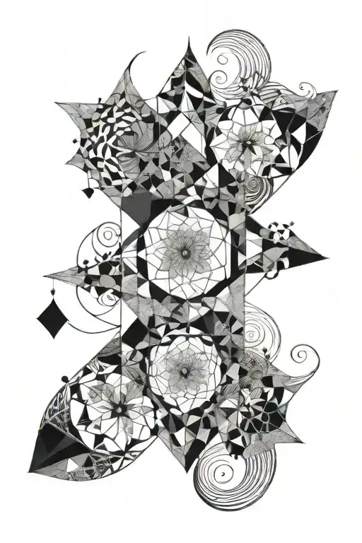 fractal nature pattern inspired tattoo design idea
