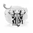 mandala with elephant in center tattoo design idea