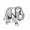 mandala with elephant in center tattoo design idea