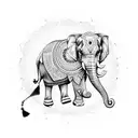 mandala with elephant in center tattoo design idea