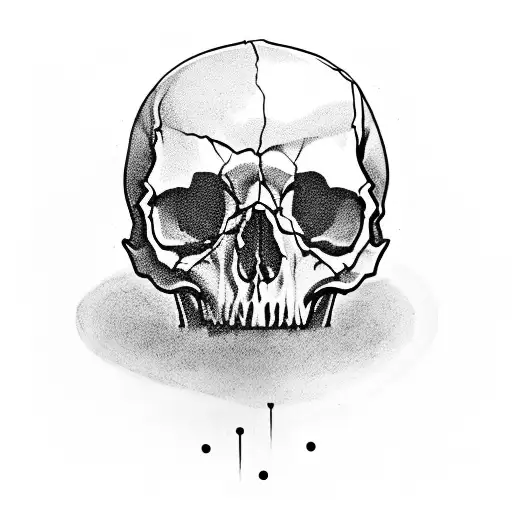 skull and barbell tattoo design idea