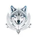 libra and wolf tattoo design idea