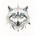 libra and wolf tattoo design idea
