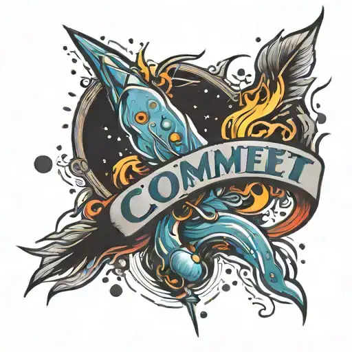 splitting comet your name tattoo tattoo design idea
