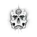 gemini skull tattoo design idea
