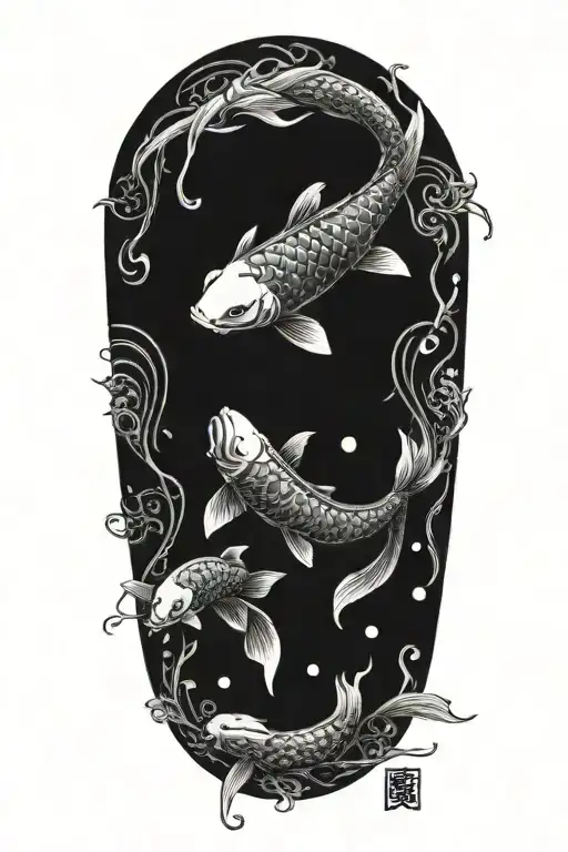life and death, koi fish from avatar the last airbender  tattoo design idea