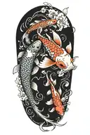 life and death, koi fish from avatar the last airbender  tattoo design idea