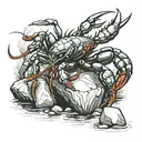crayfish on rocks  tattoo design idea