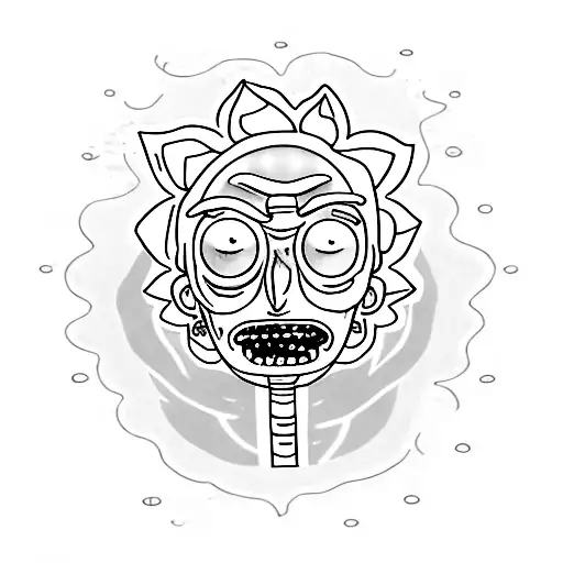 Green and blue, trippy things, Rick and morty, nature  tattoo design idea