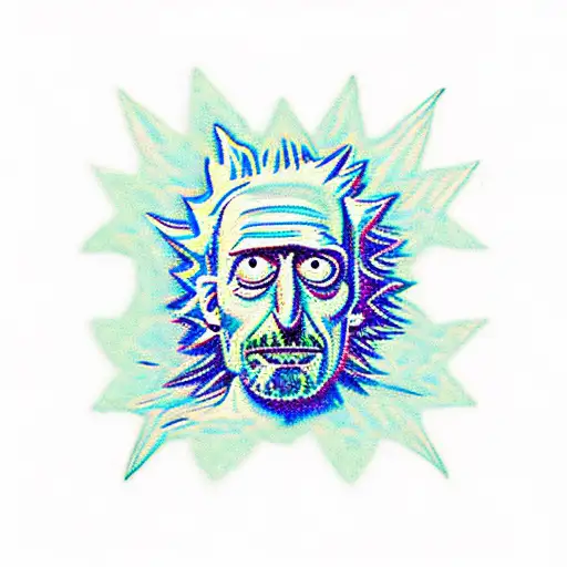 Green and blue, trippy things, Rick and morty, nature, soulties tattoo design idea