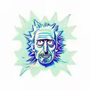 Green and blue, trippy things, Rick and morty, nature, soulties tattoo design idea