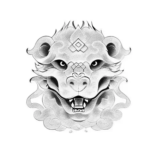 Foo Dog tattoo design idea