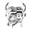 monkey and gemini tattoo design idea
