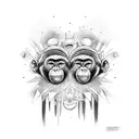 monkey and gemini tattoo design idea