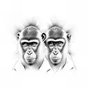 monkey and gemini tattoo design idea