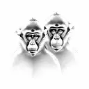 monkey and gemini tattoo design idea
