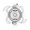 yin yang with monkey tattoo design idea