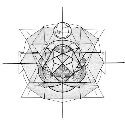Icarus geometric mathematic tattoo design idea