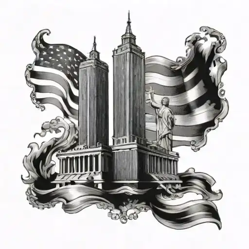 twin towers constitution we the people tattoo design idea