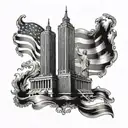 twin towers constitution we the people tattoo design idea