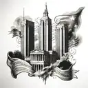twin towers constitution we the people tattoo design idea