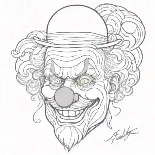 clown head stacked together tattoo design idea