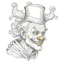 clown head stacked on top of each other tattoo design idea