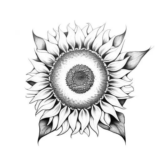 Sunflower pentagram tattoo design idea