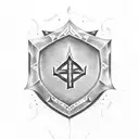 An occult-inspired shield adorned with mysterious runes and symbols tattoo design idea