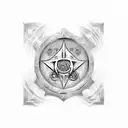 An occult-inspired shield adorned with mysterious runes and symbols tattoo design idea