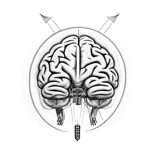 brain leg science with west coast, chicano style neuron, no skull  tattoo design idea