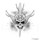 brain leg science with west coast, chicano style neuron should be like wings tattoo design idea