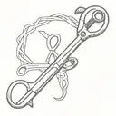 pipe wrench and scissors intertwined tattoo design idea