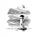 forearm sleeve nantucket light house and with the ocean an anchor and boats tattoo design idea