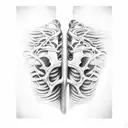 Half Lungs half Waves  tattoo design idea