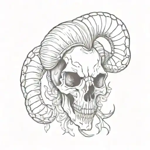 It's Mr Ram Skull tattoo design idea