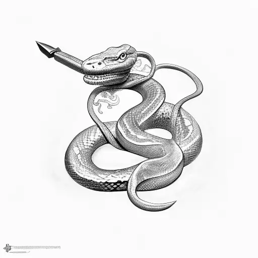 snake in the form of a dagger tattoo design idea