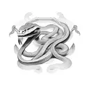 snake in the form of a dagger tattoo design idea