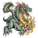 fire breathing dragon tattoo design idea