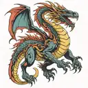 fire breathing dragon tattoo design idea