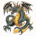 fire breathing dragon tattoo design idea
