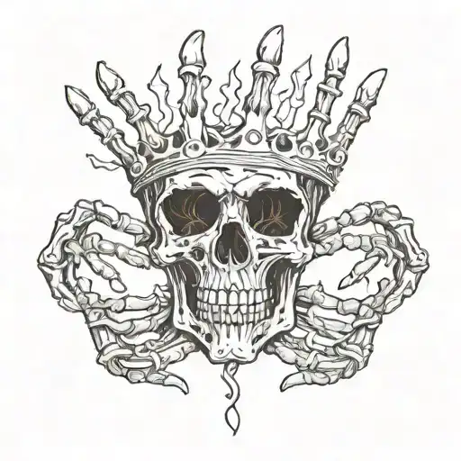 skeleton hand asl i love you tattoo design idea