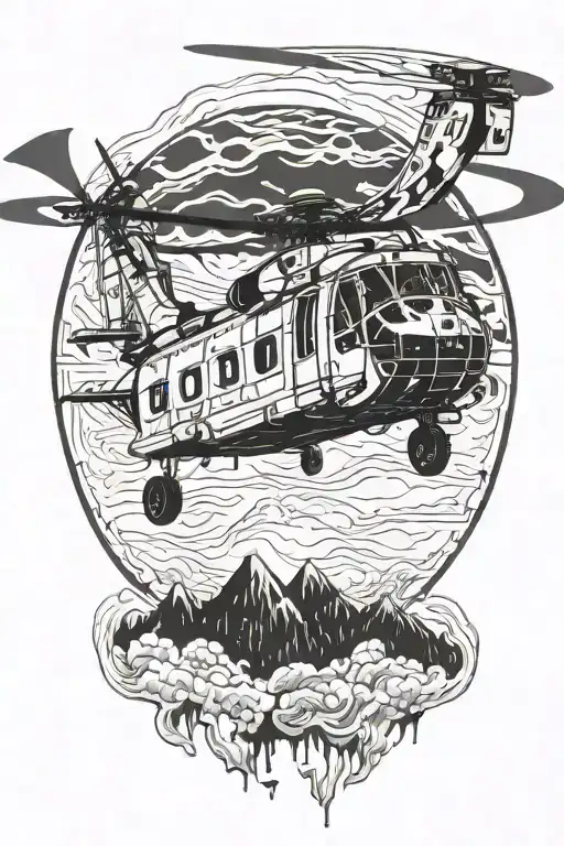 chinook helicopter tattoo design idea
