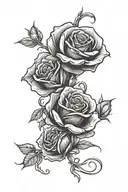 black and red roses intertwined tattoo design idea