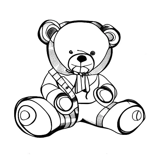 teddy bear tattoo design idea